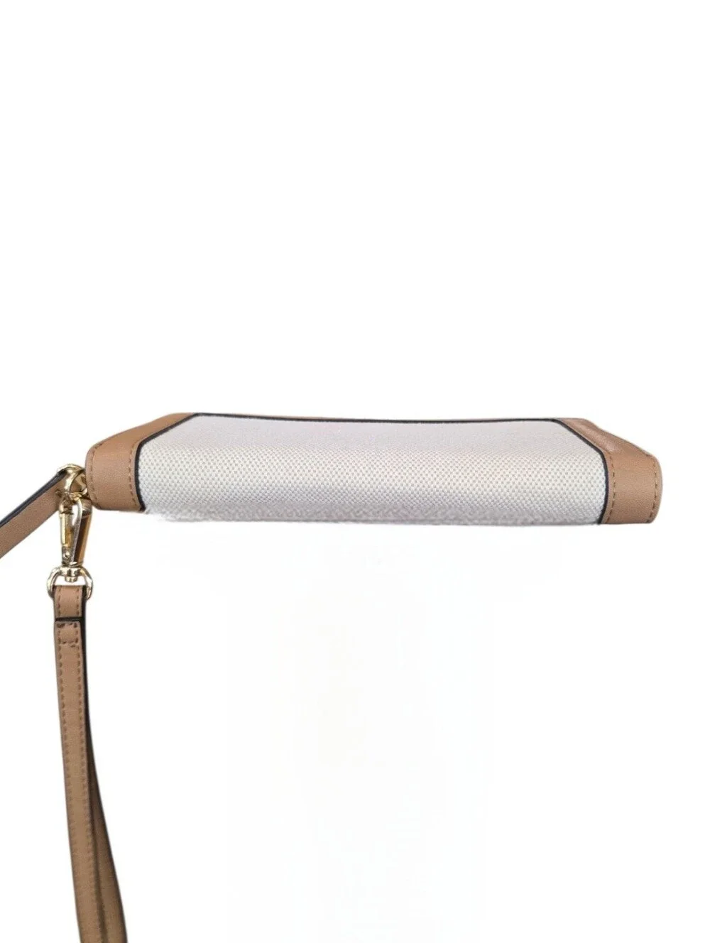 Nine West Zuri Tan Cream Zip Around Wristlet Wallet